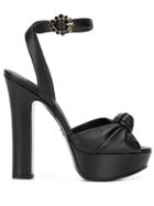 Dolce & Gabbana Knot Platform Sandals - Black