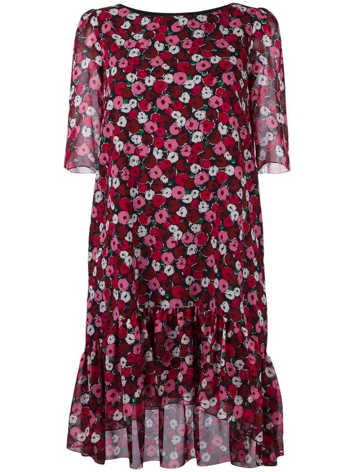 Floral Print Babydoll Dress, Women's, Size: 38, Red, Silk, Saint Laurent
