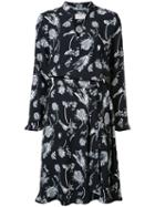 Just Female Cut-out Neck Flared Dress, Women's, Size: Xs, Blue, Viscose