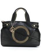 Armani Jeans Embossed Logo Tote Bag, Women's, Black