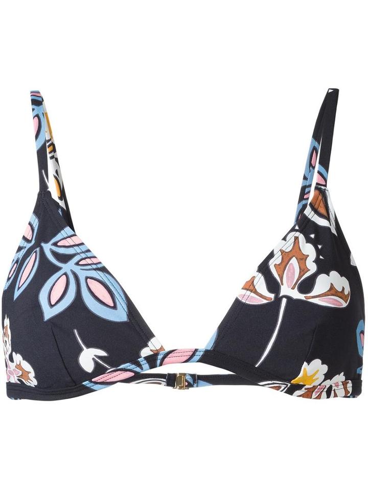 Tory Burch Floral Print Bikini, Women's, Size: Xs, Black, Nylon/spandex/elastane