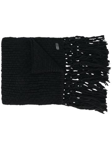 Saint Laurent Chunky Knit Scarf - Black