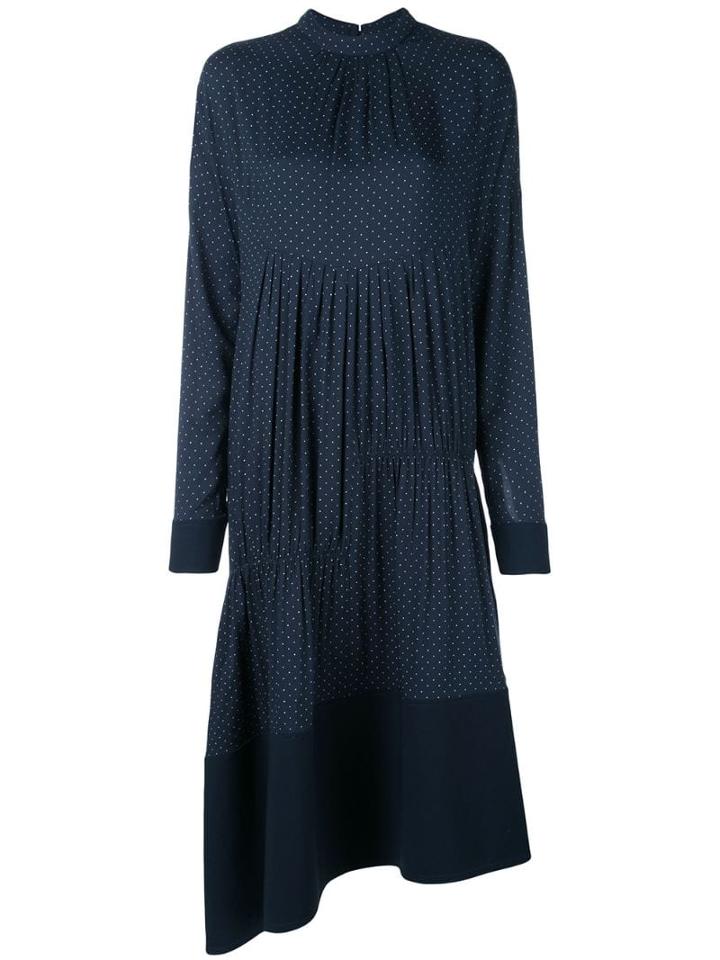 Tibi Pindot Shirred Dress - Blue