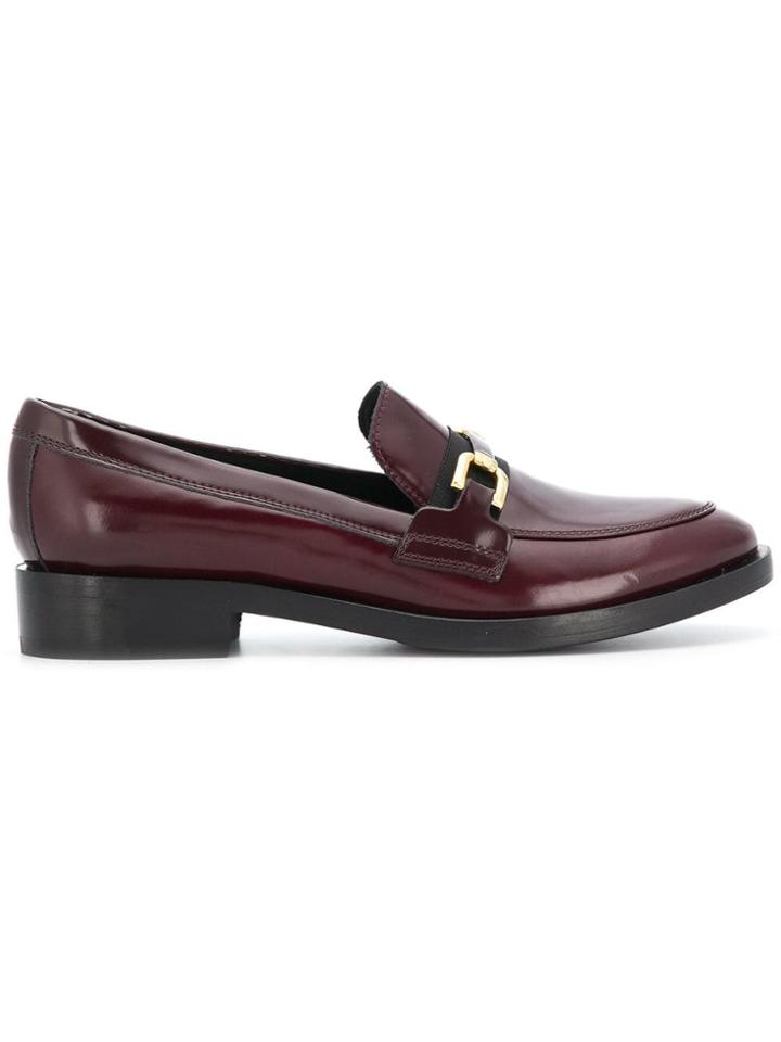 Geox Front Buckle Loafers - Red