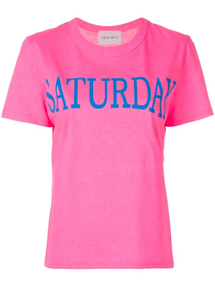 Alberta Ferretti Printed Saturday T-shirt - Pink & Purple