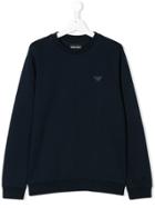 Emporio Armani Kids Round Neck Jumper - Blue