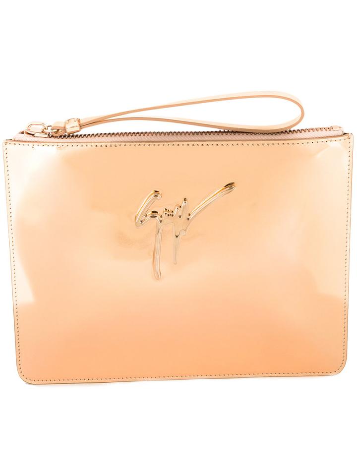 Giuseppe Zanotti Design - Margery Clutch - Women - Calf Leather - One Size, Women's, Grey, Calf Leather