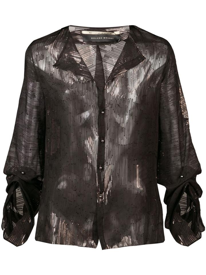 Roland Mouret Metallic Sheer Blouse - Black
