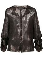 Roland Mouret Metallic Sheer Blouse - Black