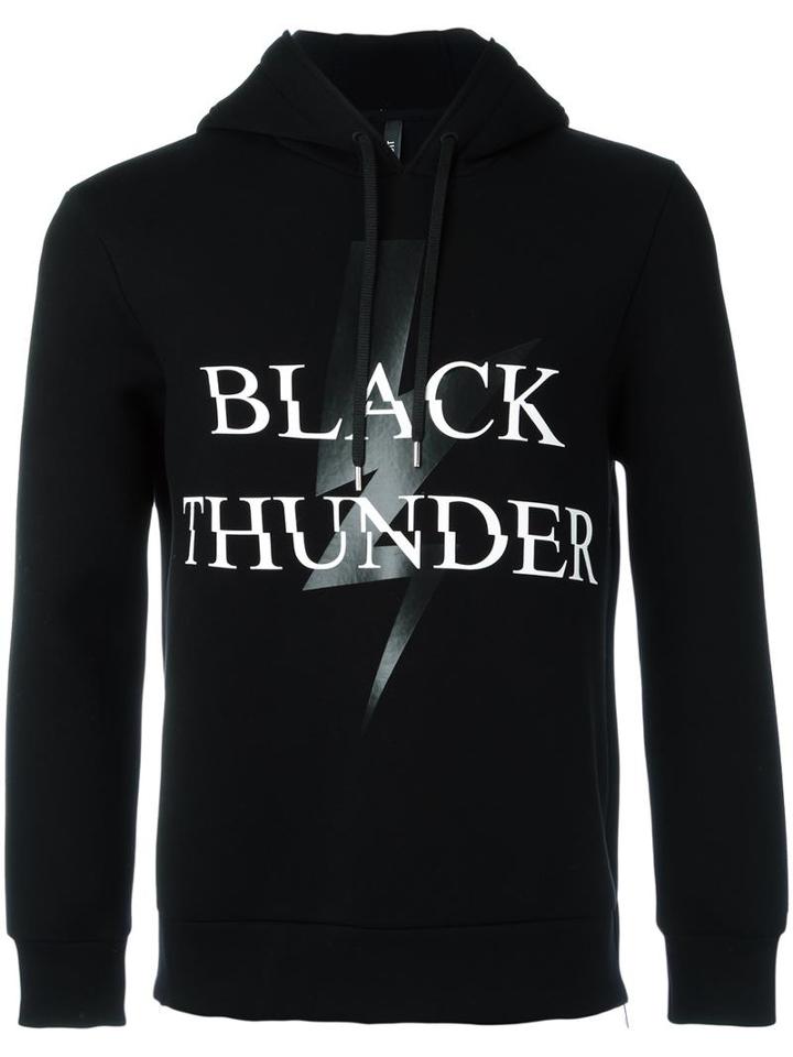 Neil Barrett Black Thunder Hoodie, Men's, Size: Large, Lyocell/cotton/viscose/polyurethane