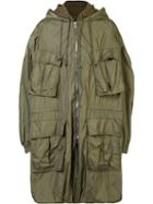 Juun.j Hooded Military Jacket, Men's, Size: 48, Green, Cotton/nylon/polyester