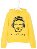 John Richmond Kids Headphone Print Hoodie - Yellow & Orange