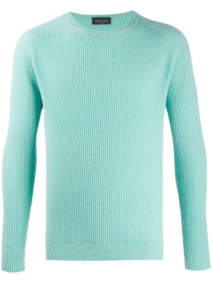 Roberto Collina Cashmere Ribbed-knit Jumper - Blue