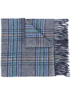 Gieves & Hawkes Checked Cashmere Scarf - Grey