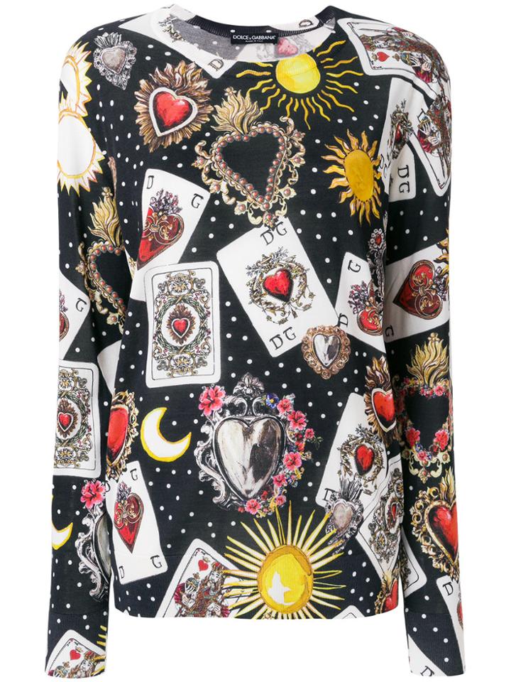 Dolce & Gabbana Playing Cards Sweater - Black