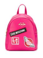 Love Moschino Patch Detail Backpack - Pink