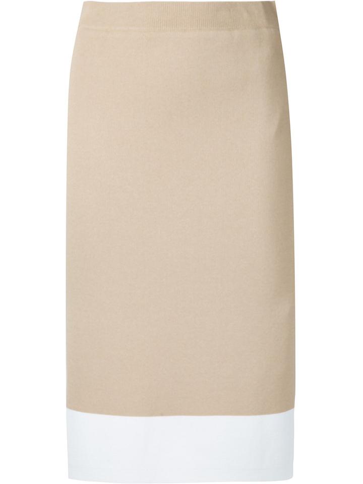 Loveless - Rib Knit Midi Skirt - Women - Nylon/rayon - 36, Nude/neutrals, Nylon/rayon