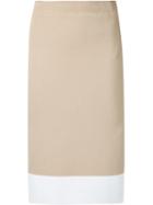 Loveless - Rib Knit Midi Skirt - Women - Nylon/rayon - 36, Nude/neutrals, Nylon/rayon