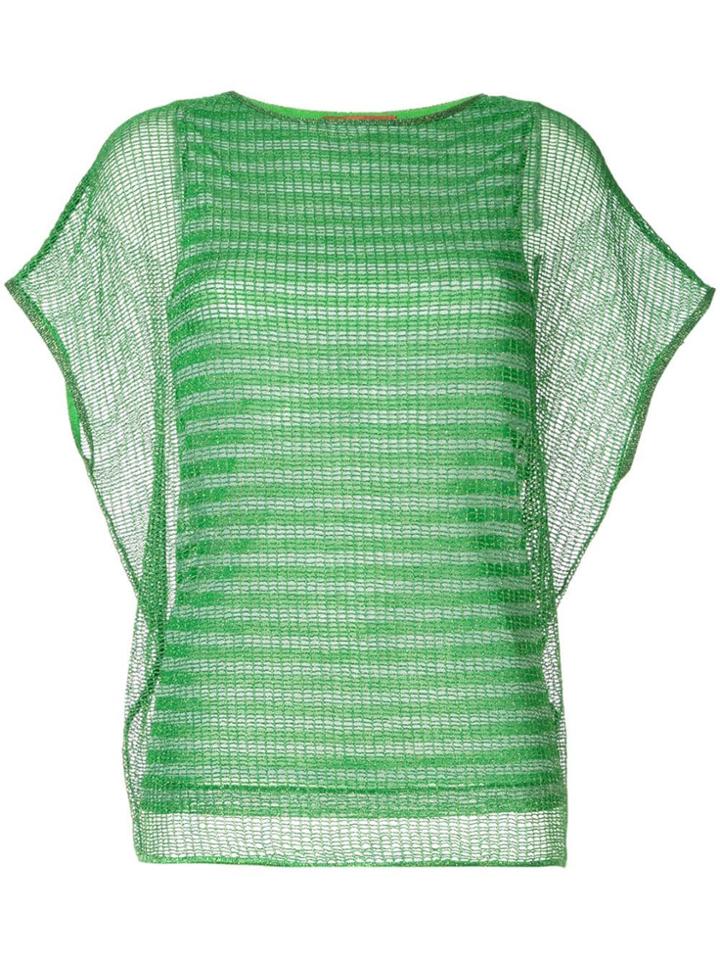 Missoni Mesh Knitted Top - Green
