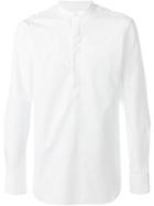 E. Tautz Slim Fit Grandad Collar Shirt - White