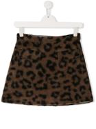 Caffe' D'orzo Teen Leopard Print Skirt - Brown