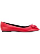 Versace Palazzo Ballerina Shoes - Red