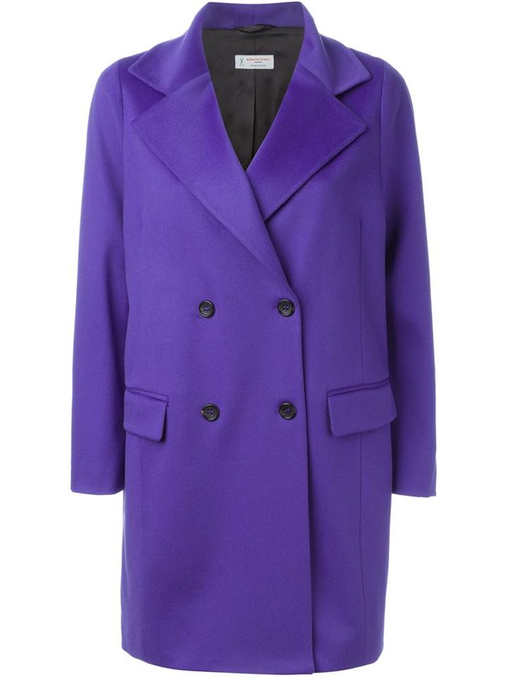 Alberto Biani Double Breasted Short Coat, Women's, Size: 38, Pink/purple, Viscose/virgin Wool