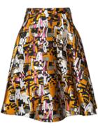 Paule Ka - Full Jacquard Midi Skirt - Women - Polyester - 44, Women's, Orange, Polyester
