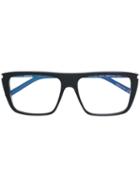 Saint Laurent - Square Frame Glasses - Unisex - Acetate - 55, Black, Acetate