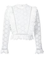 Zimmermann - Open Embroidered Blouse - Women - Cotton - 2, White, Cotton