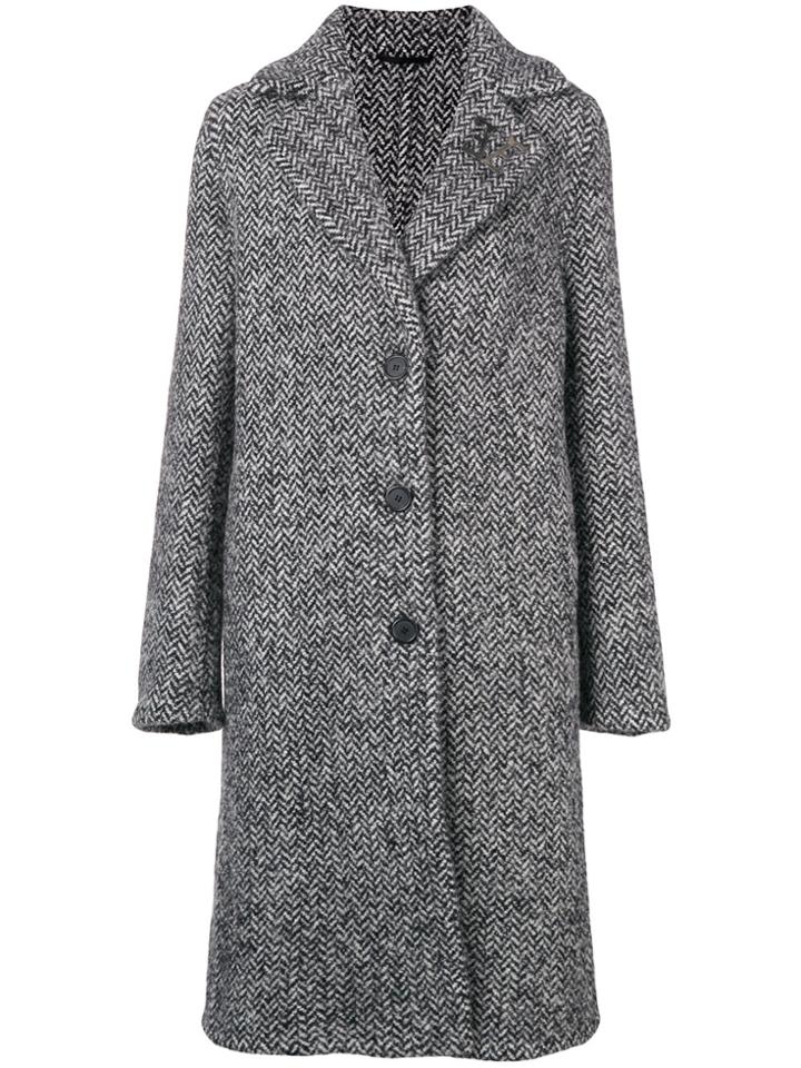 Ermanno Scervino Herringbone Coat - Grey