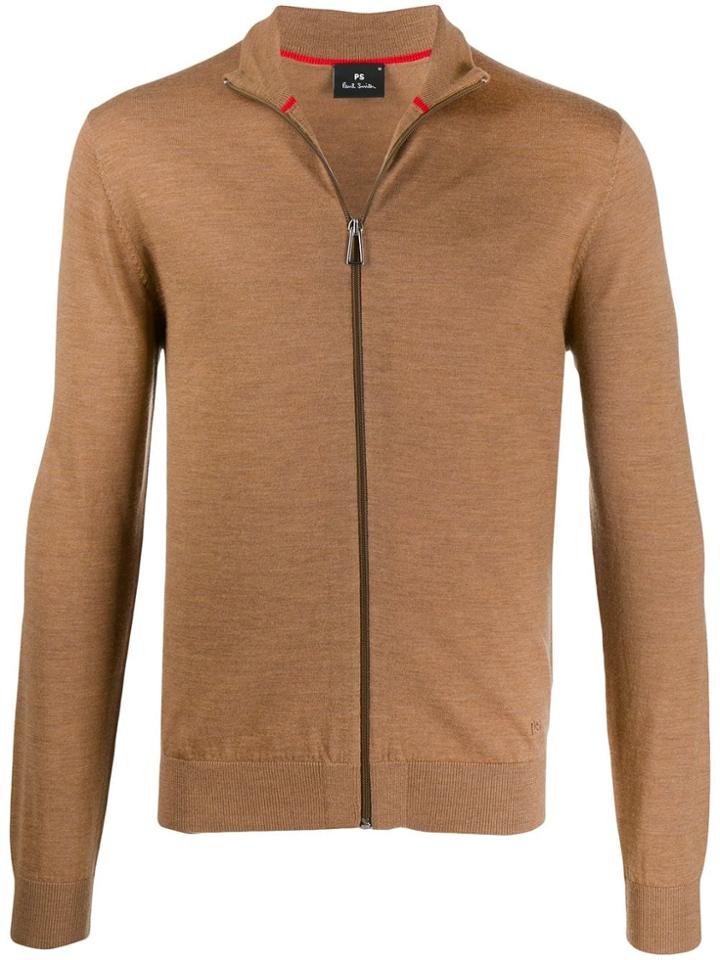 Ps Paul Smith Knitted Zipped Jacket - Brown