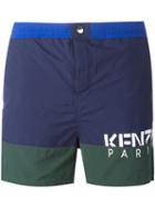 Kenzo Logo Print Swim Shorts, Men's, Size: Xl, Blue, Nylon