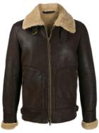Salvatore Santoro Shearling-trimmed Leather Jacket - Brown