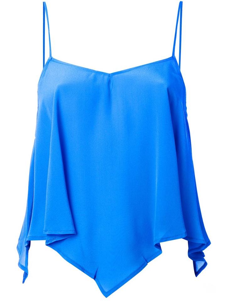 Roberto Collina - 'triangular Cami' Blouse - Women - Silk - S, Blue, Silk