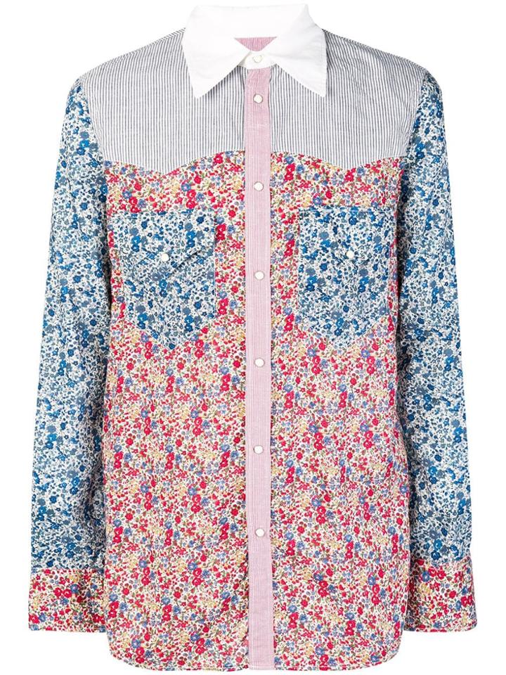Dsquared2 Patch-work Fitted Shirt - Blue