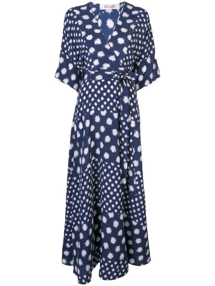 Diane Von Furstenberg Polka-dot Maxi Dress - Blue