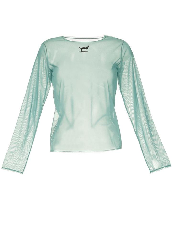 Tu Es Mon Trésor Rocking Horse Mesh Top - Green
