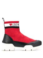 Love Moschino Logo Contrast Sneaker Boots - Red