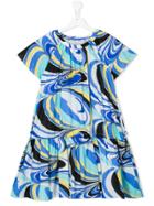 Emilio Pucci Junior Pleated Print Dress - Multicolour