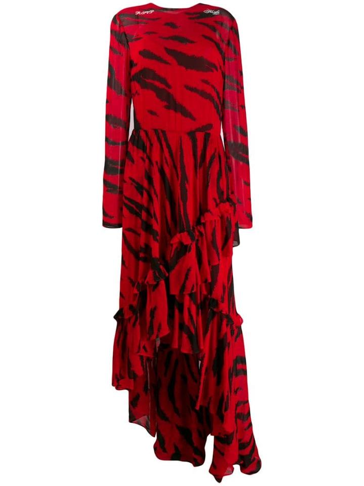 Philosophy Di Lorenzo Serafini Long Tiger Print Dress - Red