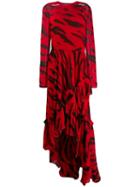 Philosophy Di Lorenzo Serafini Long Tiger Print Dress - Red