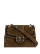Dolce & Gabbana Logo Plaque Shoulder Bag - Brown