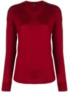 Aspesi Fine Knit V-neck Sweater - Red