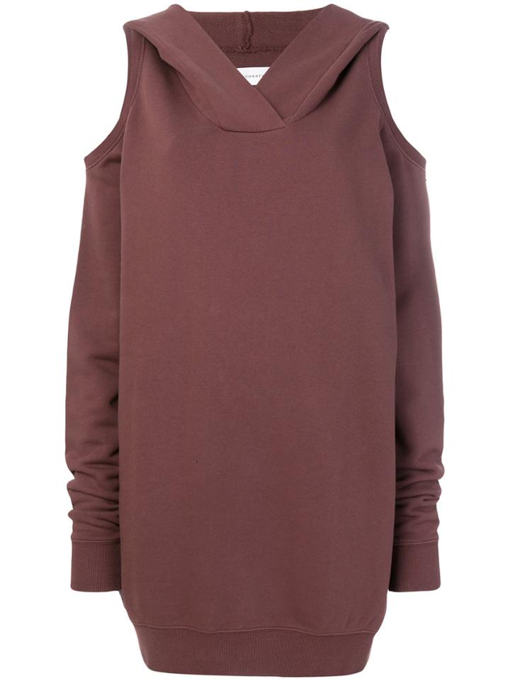 Faith Connexion Cold Shoulder Hoodie - Brown