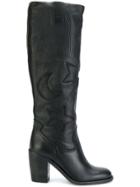 Mcq Alexander Mcqueen Moon And Stars Embossed Boots - Black