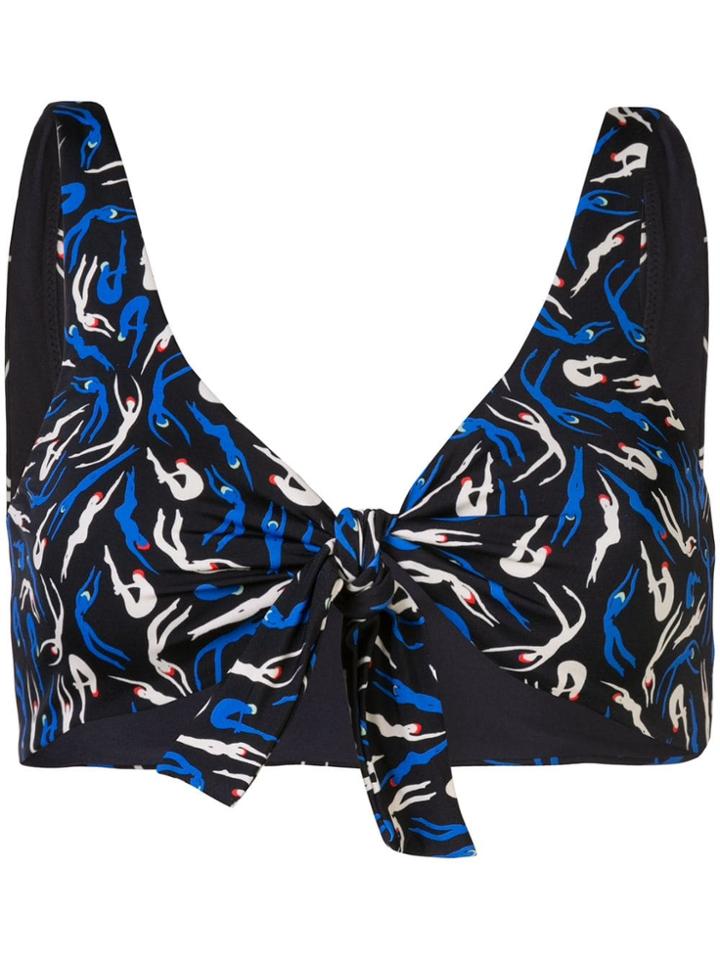 Diane Von Furstenberg Silhouette Print Bikini Top - Black