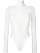 Danielle Guizio Long Sleeve Turtleneck Body - White
