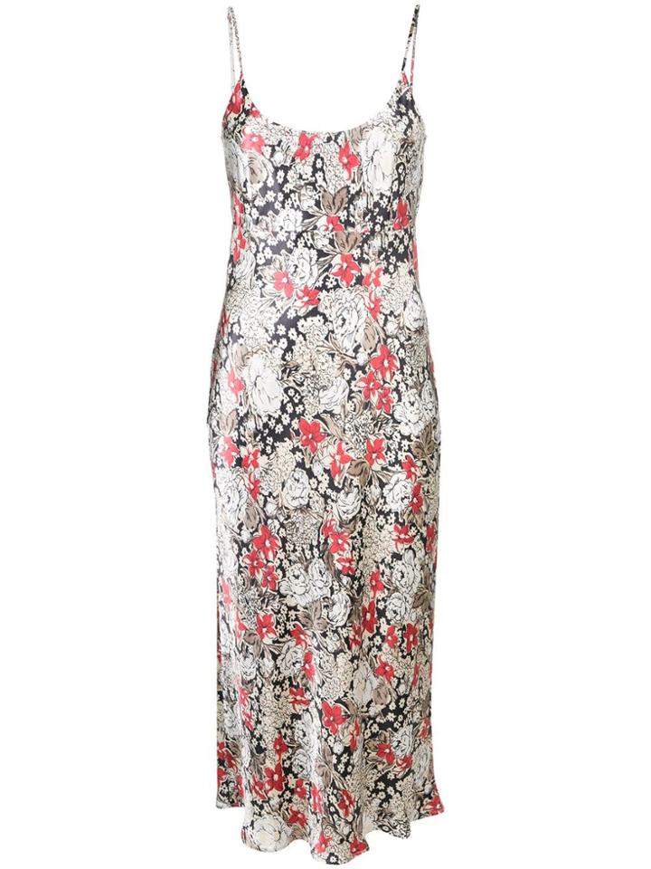 Ganni Floral Slip Dress - Neutrals