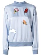 Vivetta Embellished Satin Sweatshirt - Blue